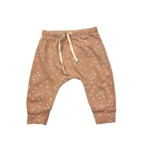 Quincy Mae Neutral Flowers Pants, 6/12m